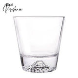 Pisoshare Creative Sakura Mount Fuji Glass Tea Cup Mug Wineglass Clean Glasses With Double Bottom