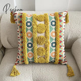 Pisoshare Cushion Cover Boho Tuft Pillowcase Geometry Pillow Case Wholesale Home Bedroom Decorative