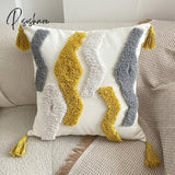 Pisoshare Cushion Cover Boho Tuft Pillowcase Geometry Pillow Case Wholesale Home Bedroom Decorative