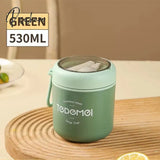 Pisoshare Cute 304 Stainless Steel Vacuum Thermal Lunch Box Leak Proof Bento Breakfast Soup Cup