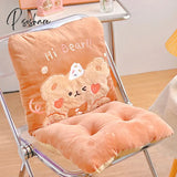 Pisoshare Cute Bear Home Decorative Cushion For Chair Kawaii Plush Stuffed Animal Sitting Back