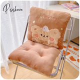 Pisoshare Cute Bear Home Decorative Cushion For Chair Kawaii Plush Stuffed Animal Sitting Back