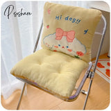 Pisoshare Cute Bear Home Decorative Cushion For Chair Kawaii Plush Stuffed Animal Sitting Back