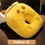 Pisoshare Cute Bubble Tea Stuffed Plush Waist Pillow Cartoon Fruit Hand Warmer Milk Boba Cushion