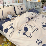 Pisoshare Cute Cartoon Bear Cat Children Kids Bedding Sets Soft Duvet Cover Bedsheet Pillowcase Bed