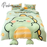 Pisoshare Cute Cartoon Milk Velvet Bedding Set Luxury Winter Thickened Duvet Quilt Cover For Kids