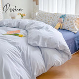 Pisoshare Cute Korean Flower Double Bedding Set Twin Full Queen King Size Four-Piece Family Sheet