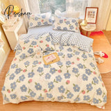 Pisoshare Cute Strawberry Bear Bedding Set For Kids Girl 100% Cotton Twin Full Queen Size Kawaii