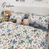 Pisoshare Cute Strawberry Duvet Cover Flat Sheet With Pillowcases Floral Twin Full Size Bear Rabbit