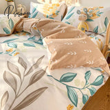 Pisoshare Cute Strawberry Flower Korean Bedding Set Twin Full Queen Size Four-Piece Cotton Fitted