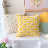 Pisoshare Daisy Embroidery Cushion Cover Sofa Stuffed Zipper Design Decor Fashion Cute Flower