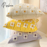 Pisoshare Daisy Embroidery Cushion Cover Sofa Stuffed Zipper Design Decor Fashion Cute Flower