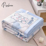 Pisoshare Daisy Print Spring Summer Quilt Queen Mechanical Wash Comfortable Comforter Single Double