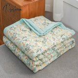Pisoshare Daisy Print Spring Summer Quilt Queen Mechanical Wash Comfortable Comforter Single Double