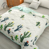 Pisoshare Daisy Print Spring Summer Quilt Queen Mechanical Wash Comfortable Comforter Single Double