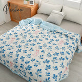 Pisoshare Daisy Print Spring Summer Quilt Queen Mechanical Wash Comfortable Comforter Single Double