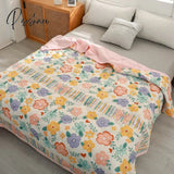 Pisoshare Daisy Print Spring Summer Quilt Queen Mechanical Wash Comfortable Comforter Single Double