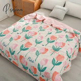 Pisoshare Daisy Print Spring Summer Quilt Queen Mechanical Wash Comfortable Comforter Single Double