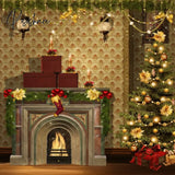 Pisoshare Dark Vintage Chic Wall Fireplace Christmas Wedding Birthday Party Child Interior