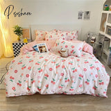 Pisoshare Dreamreal Floral Bedding Set With Duvet Cover 30 Colors Fitted Sheet Pillowcase Luxurious