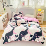 Pisoshare Dreamreal Floral Bedding Set With Duvet Cover 30 Colors Fitted Sheet Pillowcase Luxurious