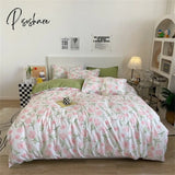 Pisoshare Dreamreal Floral Bedding Set With Duvet Cover 30 Colors Fitted Sheet Pillowcase Luxurious