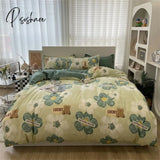 Pisoshare Dreamreal Floral Bedding Set With Duvet Cover 30 Colors Fitted Sheet Pillowcase Luxurious