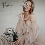 Pisoshare - Dusty Pink Tulle A Line Sweetheart Evening Dresses With Detachable Puff Sleeves Garden