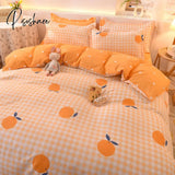 Pisoshare Duvet Cover Bedding Sets Flat Sheet Pillowcase Girls Boys Bed Linen Kids Gird Rainbow