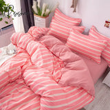 Pisoshare Duvet Cover Bedding Sets Flat Sheet Pillowcase Girls Boys Bed Linen Kids Gird Rainbow