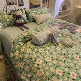 Pisoshare Duvet Cover Bedding Sets Flat Sheet Pillowcase Girls Boys Bed Linen Kids Gird Rainbow