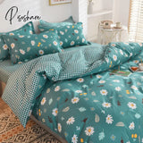 Pisoshare Duvet Cover Bedding Sets Flat Sheet Pillowcase Girls Boys Bed Linen Kids Gird Rainbow