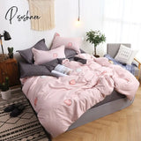 Pisoshare Duvet Cover Bedding Sets Flat Sheet Pillowcase Girls Boys Bed Linen Kids Gird Rainbow