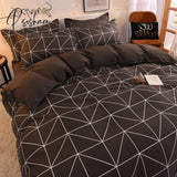 Pisoshare Duvet Cover Bedding Sets Flat Sheet Pillowcase Girls Boys Bed Linen Kids Gird Rainbow