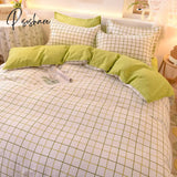 Pisoshare Duvet Cover Bedding Sets Flat Sheet Pillowcase Girls Boys Bed Linen Kids Gird Rainbow