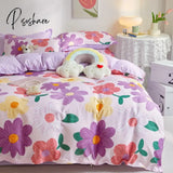 Pisoshare Duvet Cover Home Textile Pillow Case Cute Bed Sheet Kids Girls Bedding Covers Set King