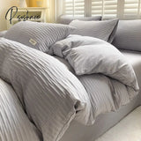 Pisoshare Duvet Cover King Size Bedding Set Luxury Comforter Full/Queen - 4 Pieces Queen Bed Fitted