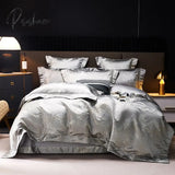 Pisoshare European Palace Gold Jacquard Bedding Set Luxury Satin Cotton Solid Color Quilt/Duvet