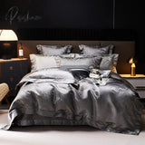 Pisoshare European Palace Gold Jacquard Bedding Set Luxury Satin Cotton Solid Color Quilt/Duvet