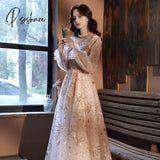 Pisoshare - Evening Dress New Immortal Style Small Slightly Banquet Suit Host Women Light Luxury