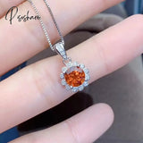 Pisoshare Exquisite Sunflower Zircon Jewelry Set Fashion Silver Color Orange Cz Crystal Earrings