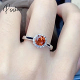 Pisoshare Exquisite Sunflower Zircon Jewelry Set Fashion Silver Color Orange Cz Crystal Earrings