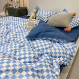 Pisoshare Fashion Bedding Set Hot Checkerboard Boys Girls Single Double Queen Size Flat Sheet Quilt