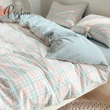 Pisoshare Fashion Bedding Set Hot Checkerboard Boys Girls Single Double Queen Size Flat Sheet Quilt