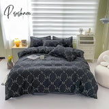 Pisoshare Floral Print Brushed Home Bedding Set Simple Fresh Comfortable Duvet Cover With Sheet