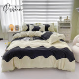 Pisoshare Floral Print Brushed Home Bedding Set Simple Fresh Comfortable Duvet Cover With Sheet