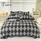 Pisoshare Floral Print Brushed Home Bedding Set Simple Fresh Comfortable Duvet Cover With Sheet