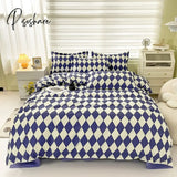 Pisoshare Floral Print Brushed Home Bedding Set Simple Fresh Comfortable Duvet Cover With Sheet