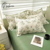 Pisoshare Floral Print Brushed Home Bedding Set Simple Fresh Comfortable Duvet Cover With Sheet