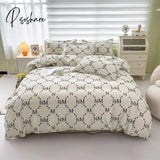 Pisoshare Floral Print Brushed Home Bedding Set Simple Fresh Comfortable Duvet Cover With Sheet